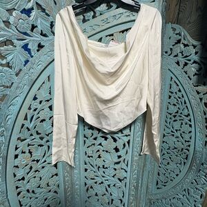 Rachel Zoe Cream Drape Neck Blouse